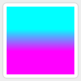 Hot Pink and Neon Aqua Blue Ombre Shade Color Fade Sticker